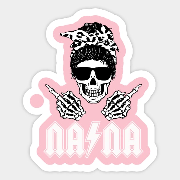 Skull Mom AC/DC-Nana Sticker by Tersanjung Rocks Moms666